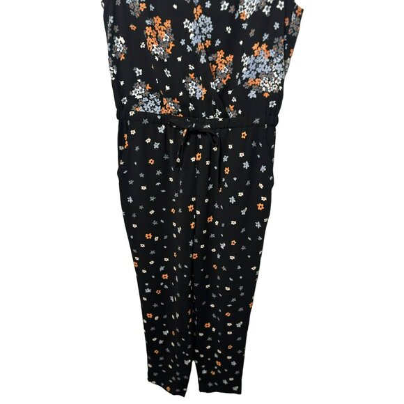 Loft Ladies Pant Suit Black Floral Sleeveless Career Pant Suit SZ Petite Small - Picture 4 of 8